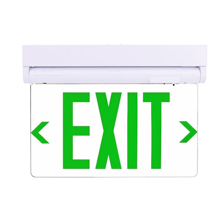 L1 LED Exit Sign 3.5W, Clear and Green, Emergency Watt 1.5W LOC-EXIT-3.5WGLW-CL